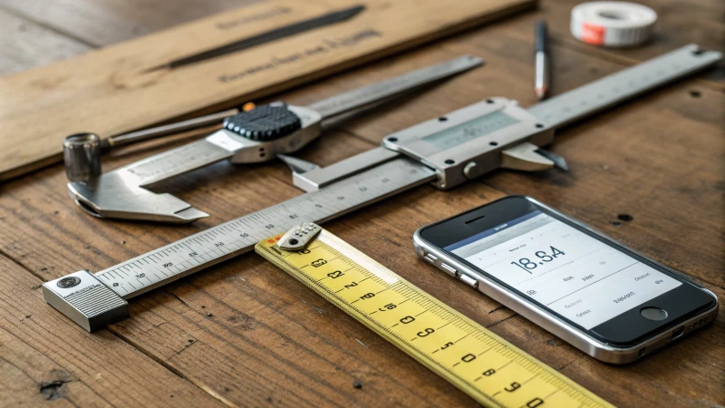 Measuring tools on a wooden table