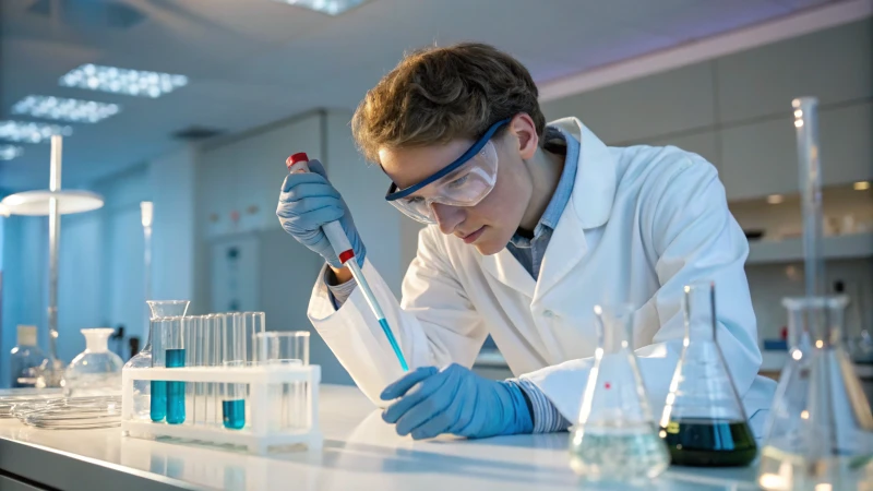 Scientist measuring liquid in a laboratory